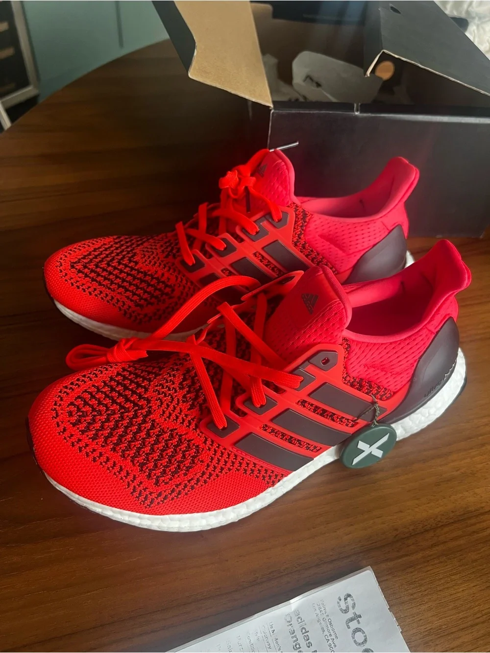 adidas Orange and Black Athletic Running Shoes